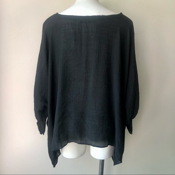 🌼 American Rose Arianna Long Sleeve Silky Gauze Top, Black M/L NEW - Picture 6 of 8